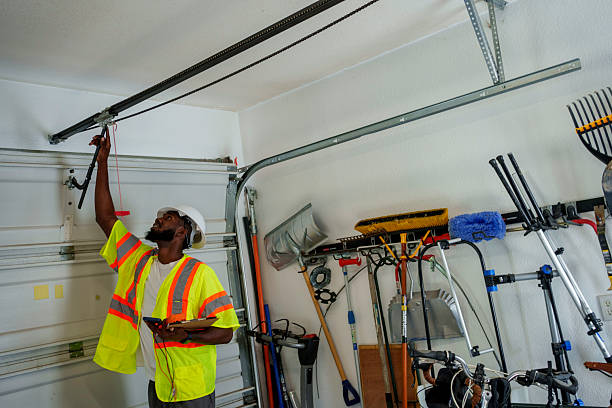 Professional Garage Door Panel Replacement technician working in Weston Mills, NY